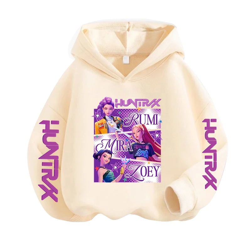 Hoodie Enfant Kawaii K-Pop Demon Hunters – Sweat Harajuku Unisexe | Tigre Cartoon 2026