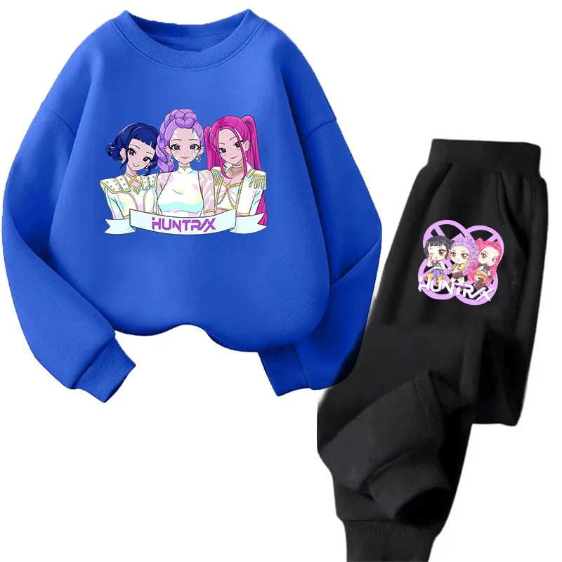 Ensemble Sweat + Pantalon Enfant – Kawaii Cartoon K-Pop | Hoodie Chaud & Jogging Confort | Filles & Garçons