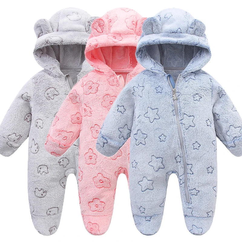 Combinaison Hiver Bébé – Pilote Chaud en Flanelle pour Garçon & Fille (0–12 Mois)