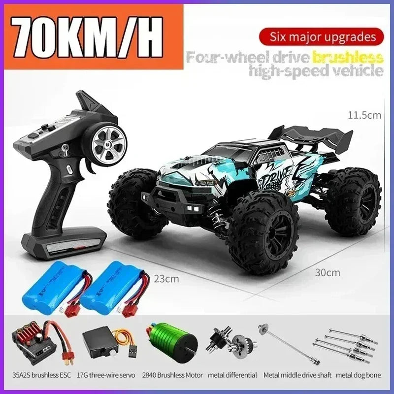 Voiture RC Brushless 4WD 1:16 – Haute Vitesse 70 km/h, Télécommande Longue Portée, Modèle Racing Tout-Terrain | SCY 16101/16102/16103 PRO