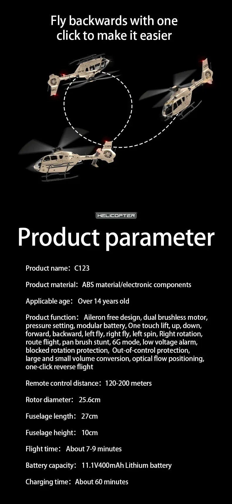 Hélicoptère RC Professionnel – Avion Télécommandé Rechargeable | Vol Stable, Décollage 1-Clic, Jouet Enfant & Adulte RC C123/C189