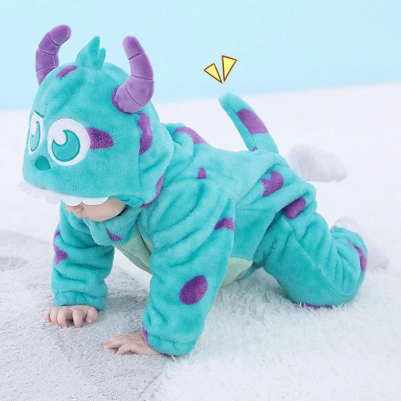 Combinaison Bébé Sully – Grenouillère Chaude Hiver | Onesie mignon 0–3 ans, Costume Cartoon Doux & Confort