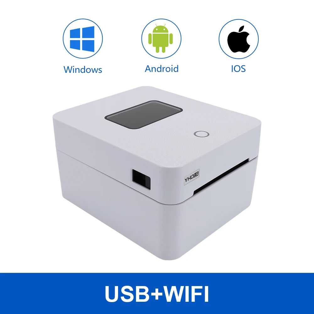 Imprimante Thermique 4x6 – Imprimante d’Étiquettes d’Expédition USB/WiFi/BT | Impression Rapide pour Colis & Codes-Barres