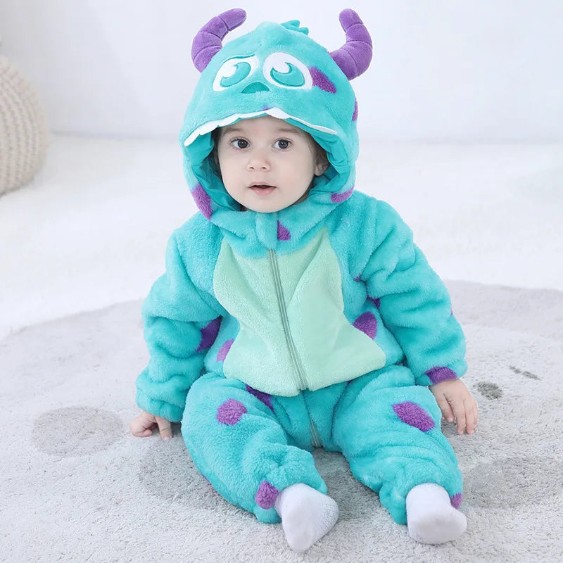 Combinaison Bébé Sully – Grenouillère Chaude Hiver | Onesie mignon 0–3 ans, Costume Cartoon Doux & Confort