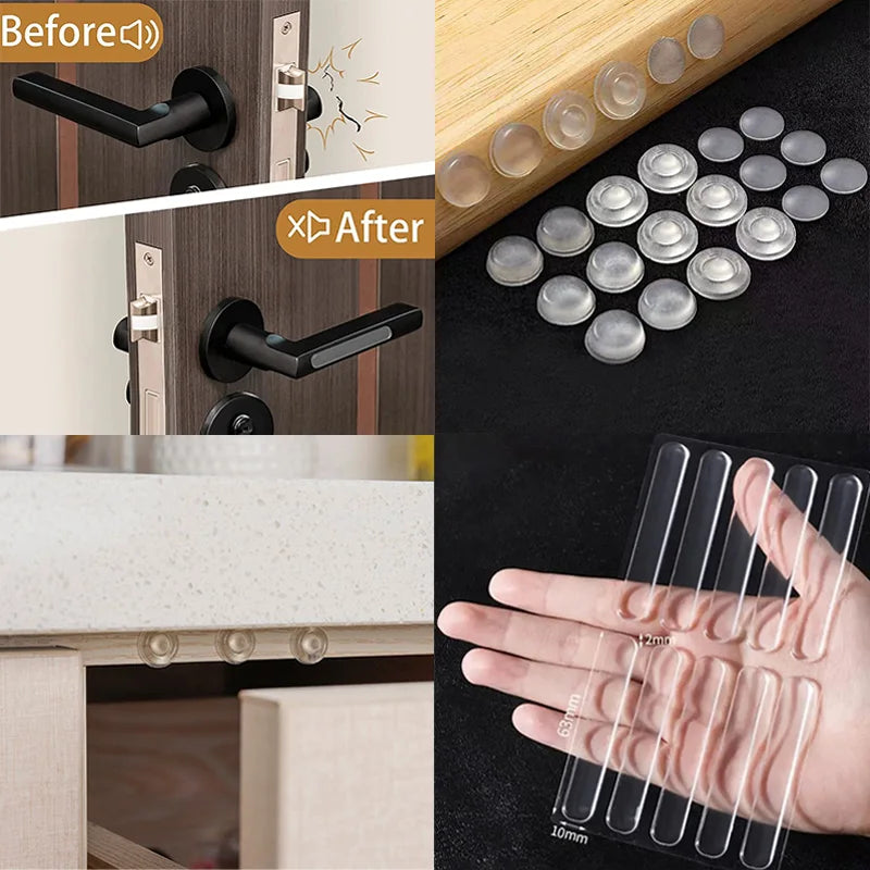 Pastilles Antidérapantes Transparente – Patins en Silicone Auto-Adhésifs pour Meubles, Portes & Tiroirs | Anti-Choc et Anti-Bruit