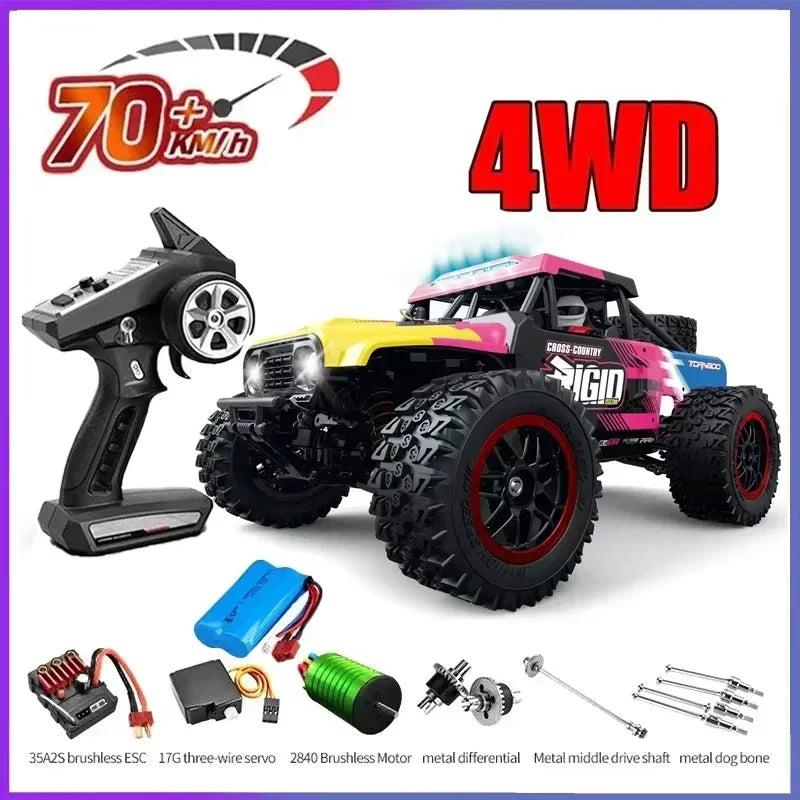 Voiture RC Brushless 4WD 1:16 – Haute Vitesse 70 km/h, Télécommande Longue Portée, Modèle Racing Tout-Terrain | SCY 16101/16102/16103 PRO