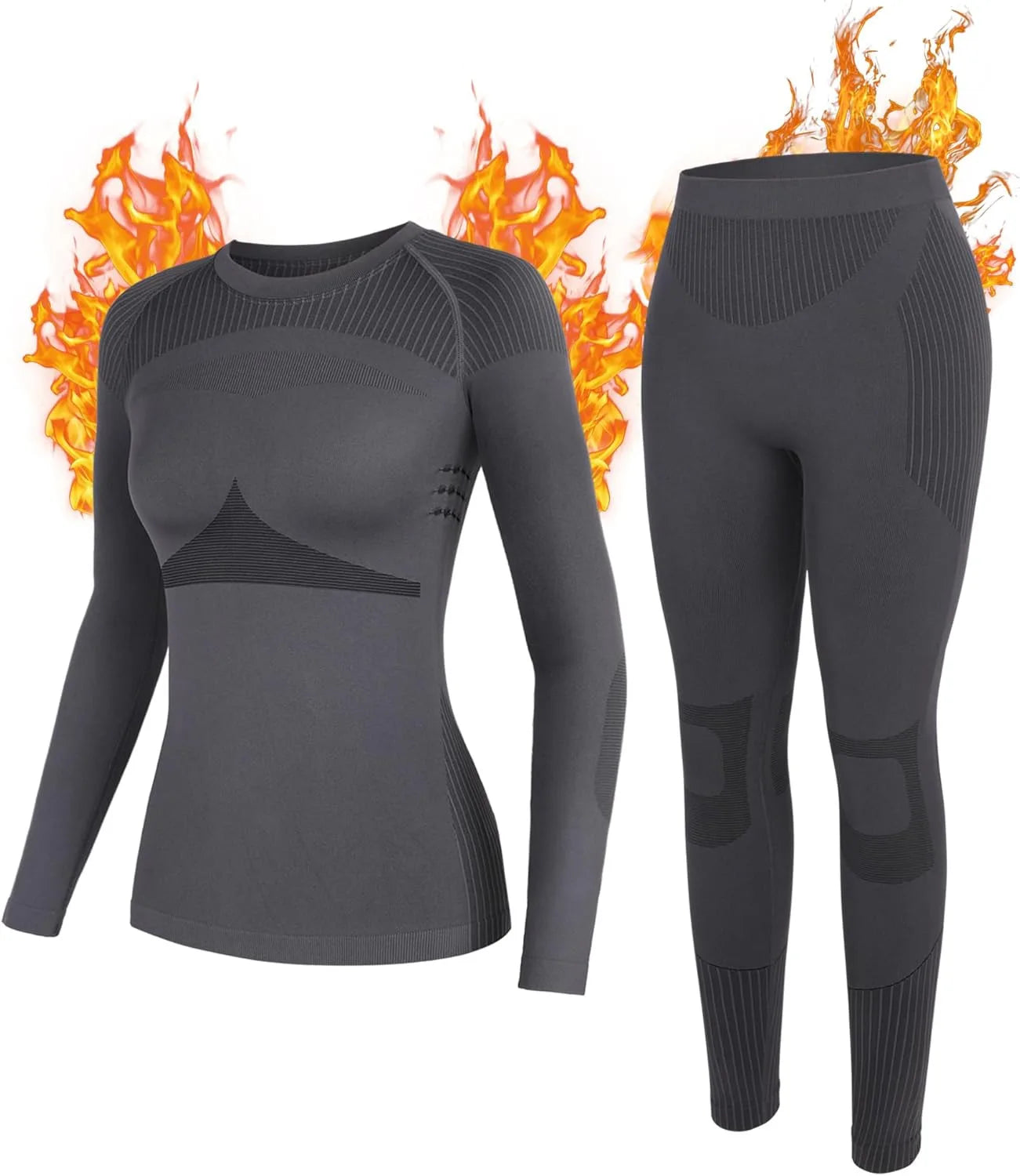 Anfilia Ensemble Thermique Ski Femme – Sous-vêtements Chauds Respirants, Séchage Rapide & Sans Coutures | Haut + Pantalon Hiver
