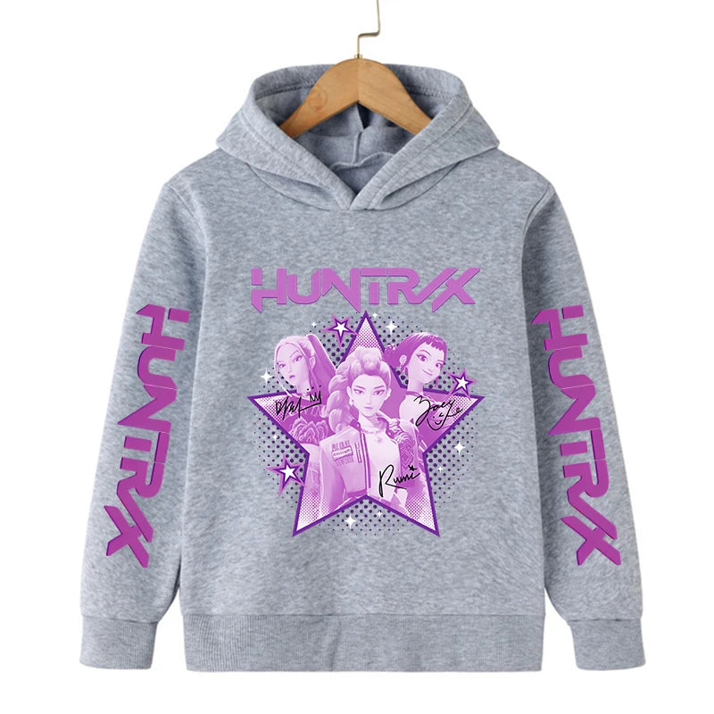 Hoodie Enfant Kawaii K-Pop Demon Hunters – Sweat Harajuku Unisexe | Tigre Cartoon 2026