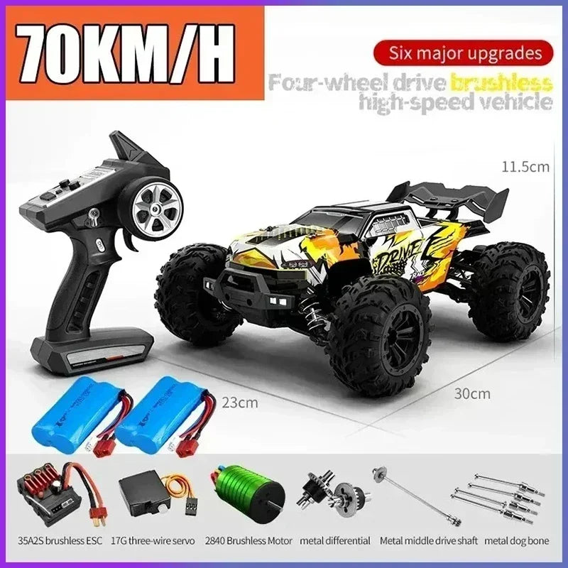 Voiture RC Brushless 4WD 1:16 – Haute Vitesse 70 km/h, Télécommande Longue Portée, Modèle Racing Tout-Terrain | SCY 16101/16102/16103 PRO