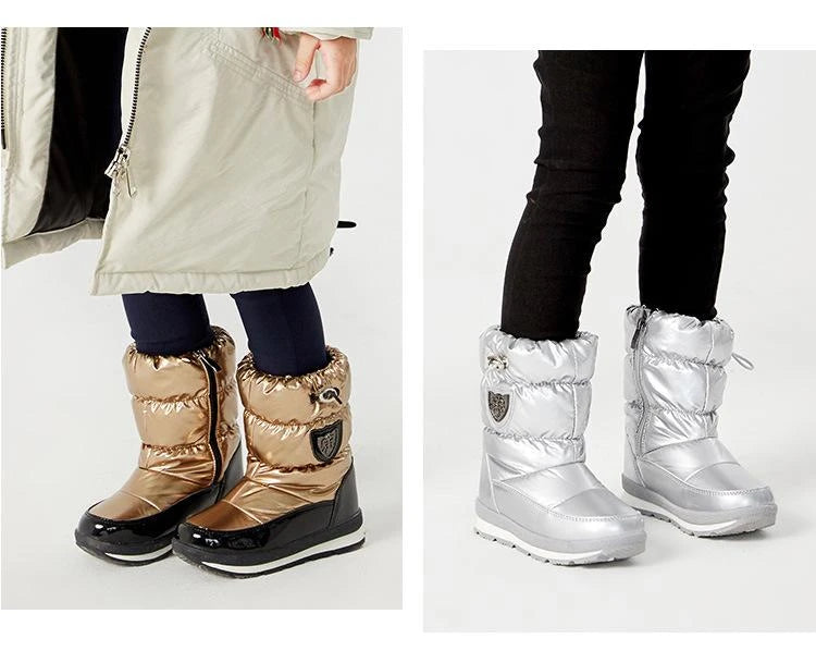 Bottes d’Hiver Chaudes pour Enfants – Imperméables, Antidérapantes, Intérieur Laine – Garçons & Filles