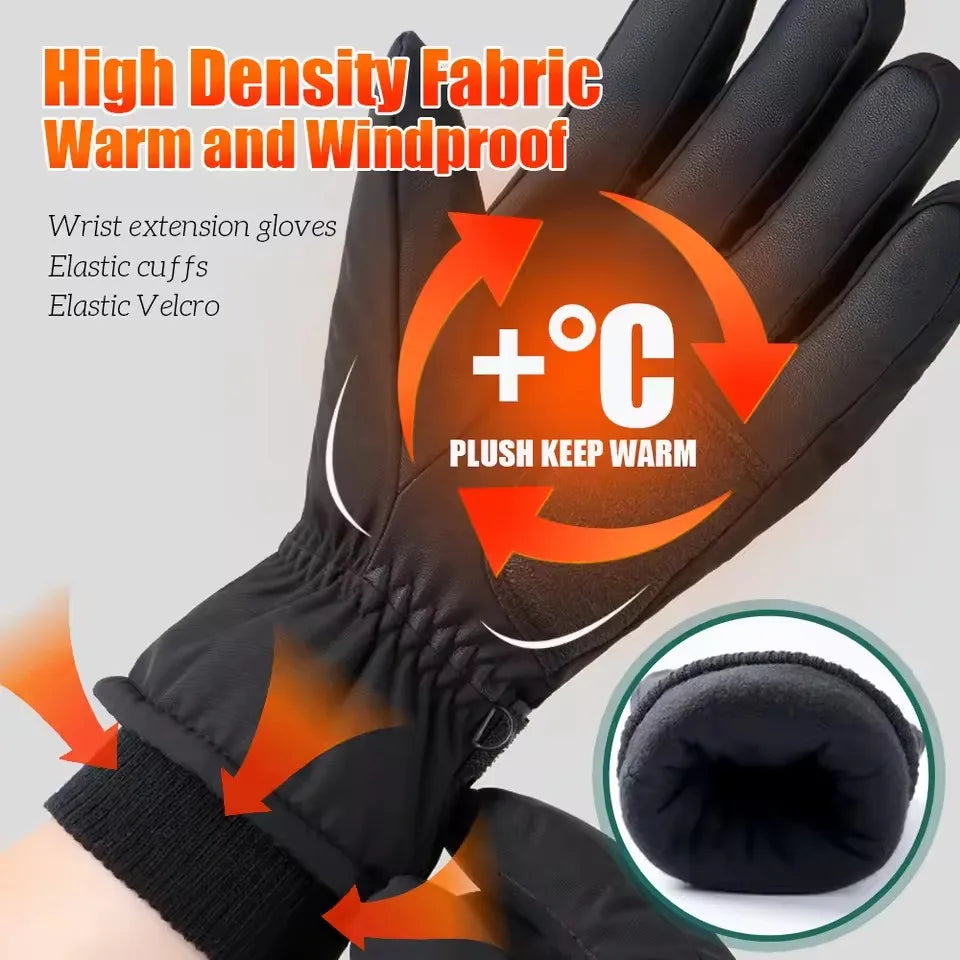Gants d’Hiver -40°C Imperméables & Antifroid | Tactile, Antidérapants, Cyclisme & Ski | Doublure Chaude Coupe-Vent