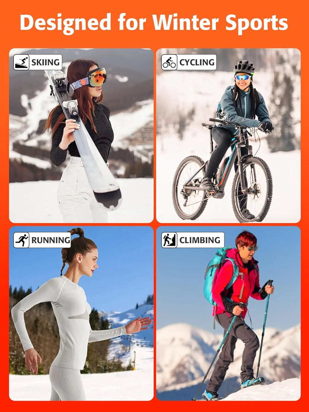 Anfilia Ensemble Thermique Ski Femme – Sous-vêtements Chauds Respirants, Séchage Rapide & Sans Coutures | Haut + Pantalon Hiver