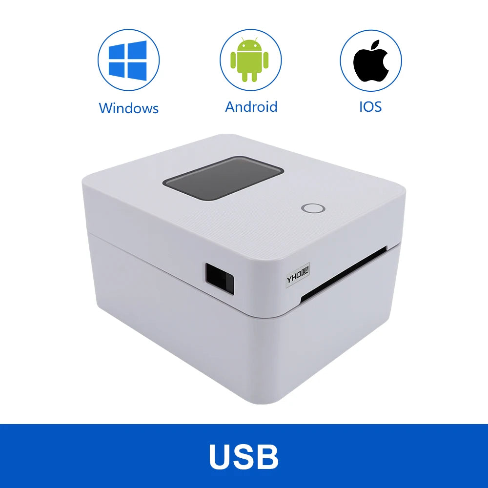 Imprimante Thermique 4x6 – Imprimante d’Étiquettes d’Expédition USB/WiFi/BT | Impression Rapide pour Colis & Codes-Barres