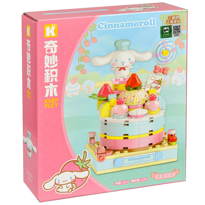 Sanrio Strawberry Town – Mini Blocs de Construction Hello Kitty, Kuromi, My Melody | Figurines Kawaii DIY pour Filles