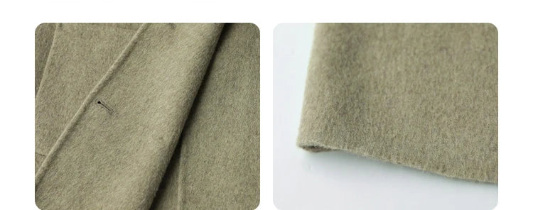 Manteau hiver femme – Coupe ample, laine chaude, style élégant & minimaliste – Élégance Hivernale