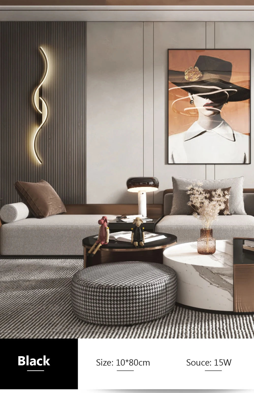 Applique Murale LED Moderne Minimaliste – Éclairage Design pour Chambre & Salon | Lampe Murale Longue en Vague