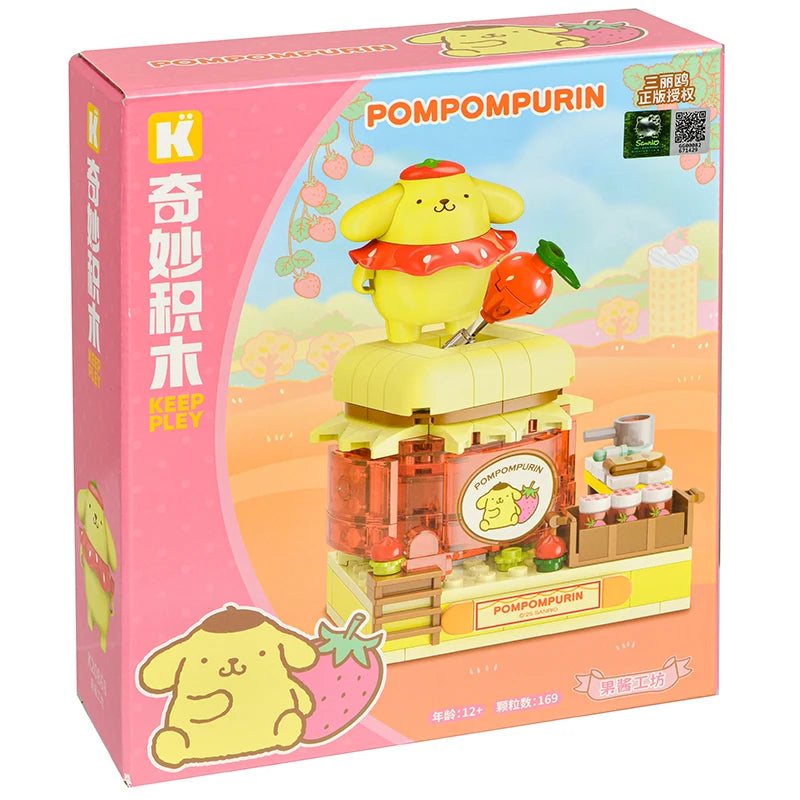 Sanrio Strawberry Town – Mini Blocs de Construction Hello Kitty, Kuromi, My Melody | Figurines Kawaii DIY pour Filles