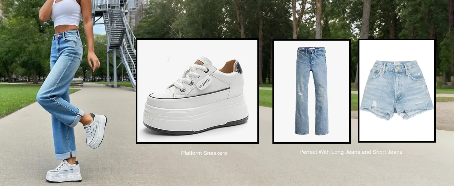 Baskets Plateforme en Cuir Véritable – Semelle Vulcanisée 9 cm – Confort & Style Casual Femme