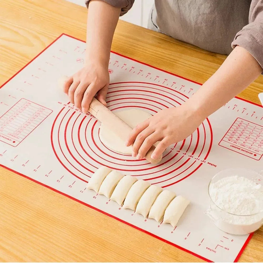 Tapis de Pétrissage en Silicone – Tapis Antiadhésif pour Pâte, Pizza, Pain & Pâtisserie | Résistant à la Chaleur & Réutilisable