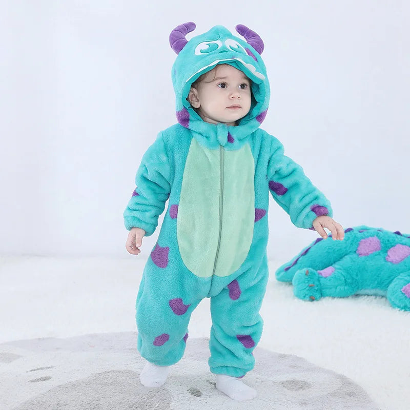 Combinaison Bébé Sully – Grenouillère Chaude Hiver | Onesie mignon 0–3 ans, Costume Cartoon Doux & Confort