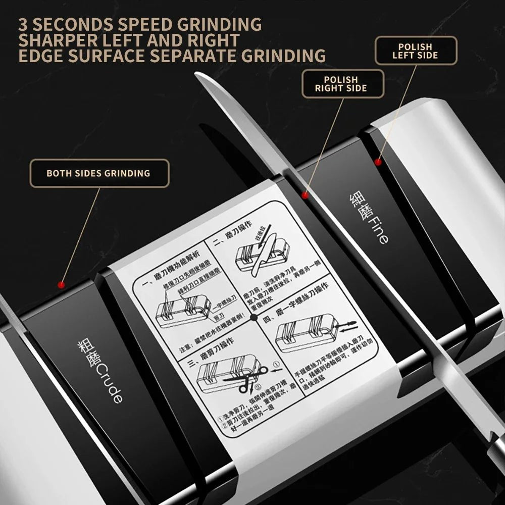 Aiguiseur de Couteaux Électrique – Affûteur Multi - Fonctions Automatique | Pour Couteaux, Ciseaux & Tournevis - Aiguiseur Électrique - BDM Beauty & Fashion Intl.