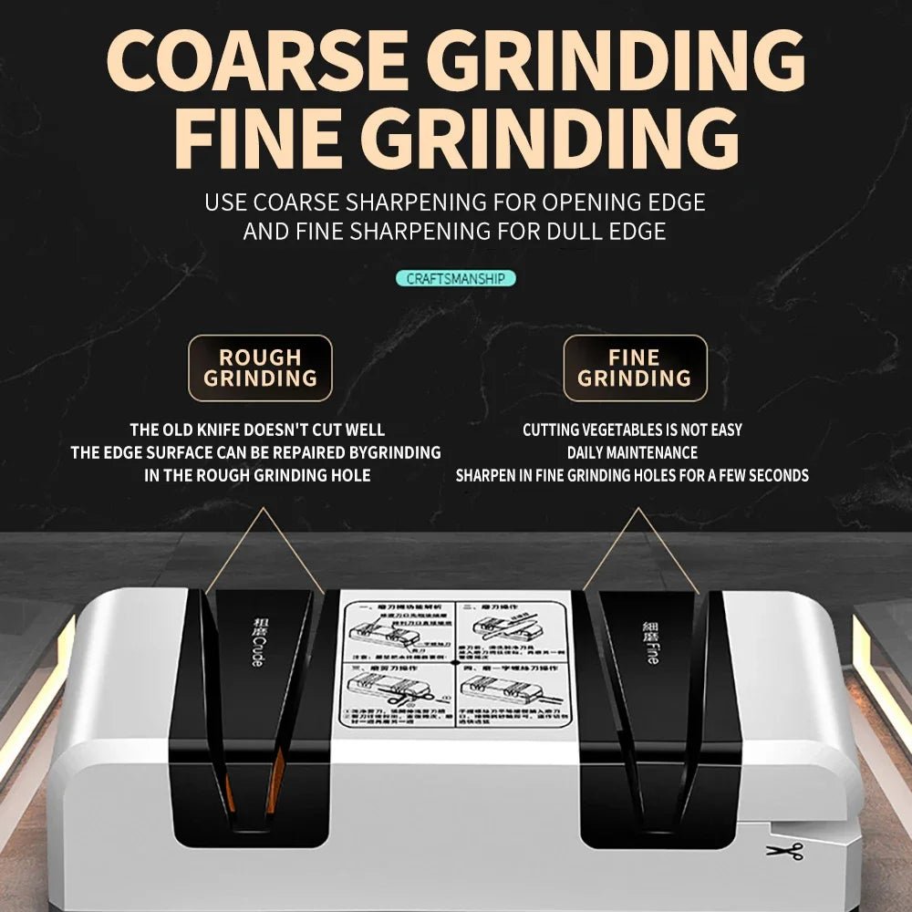Aiguiseur de Couteaux Électrique – Affûteur Multi - Fonctions Automatique | Pour Couteaux, Ciseaux & Tournevis - Aiguiseur Électrique - BDM Beauty & Fashion Intl.