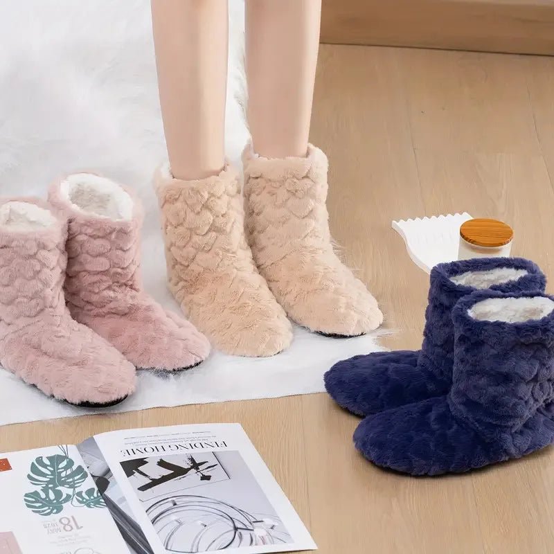 Chaussons Hiver Tube Haut Ultra Chauds | Antidérapants & Doux Intérieur Peluche | Pantoufles Maison Unisex - Chaussons d’Hiver / Winter Plush Slippers - BDM Beauty & Fashion Intl.