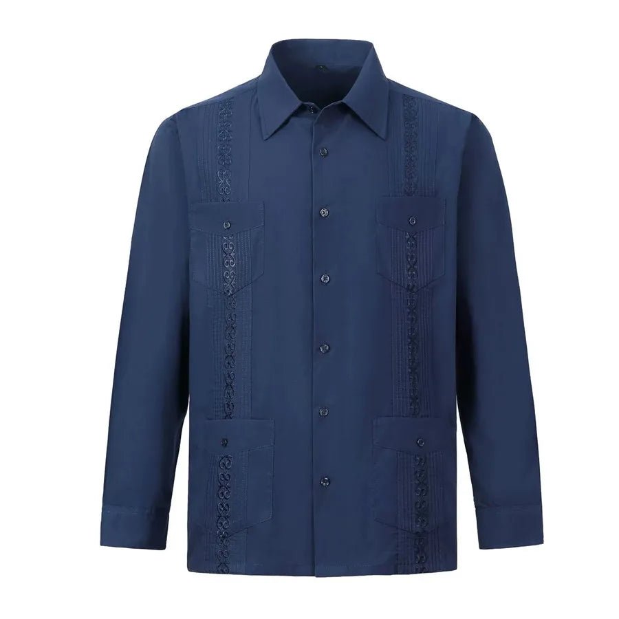 Chemise Guayabera Brodée Homme 4 Poches Manches Longues - Chemises pour Homme - BDM Beauty & Fashion Intl.