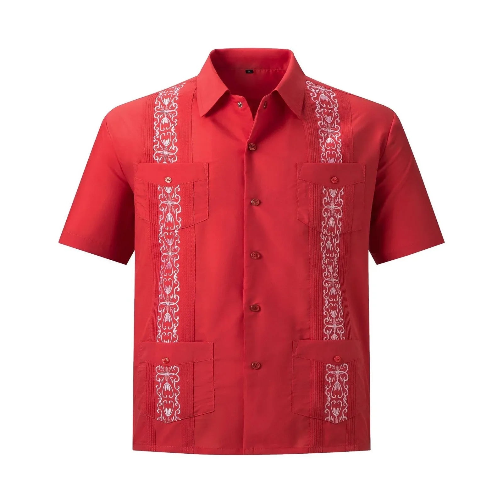 Chemise Guayabera Homme 4 Poches Manches Courtes Brodée - Chemises pour Homme - BDM Beauty & Fashion Intl.