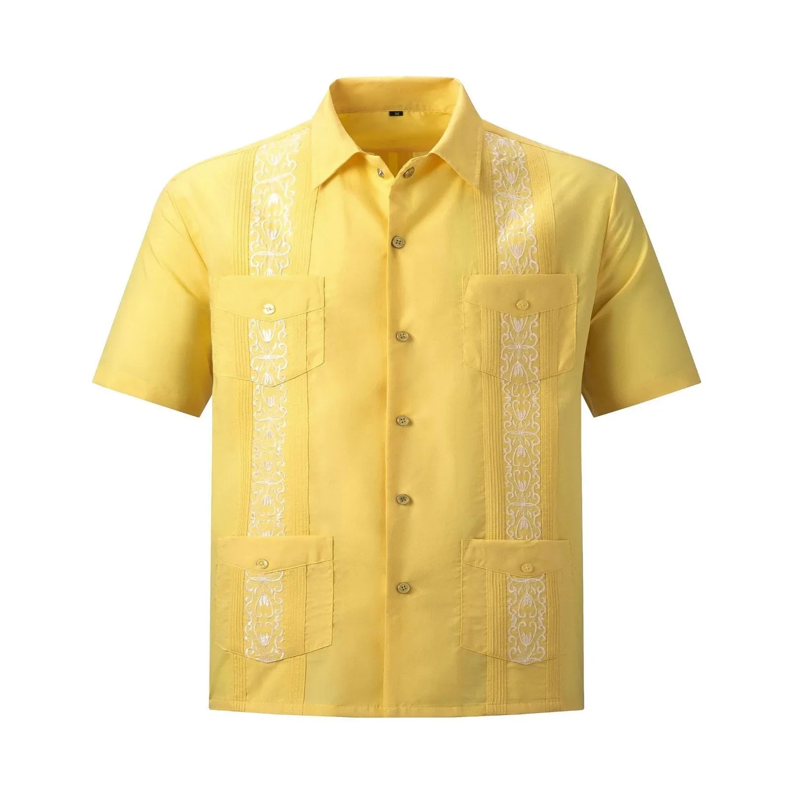 Chemise Guayabera Homme 4 Poches Manches Courtes Brodée - Chemises pour Homme - BDM Beauty & Fashion Intl.