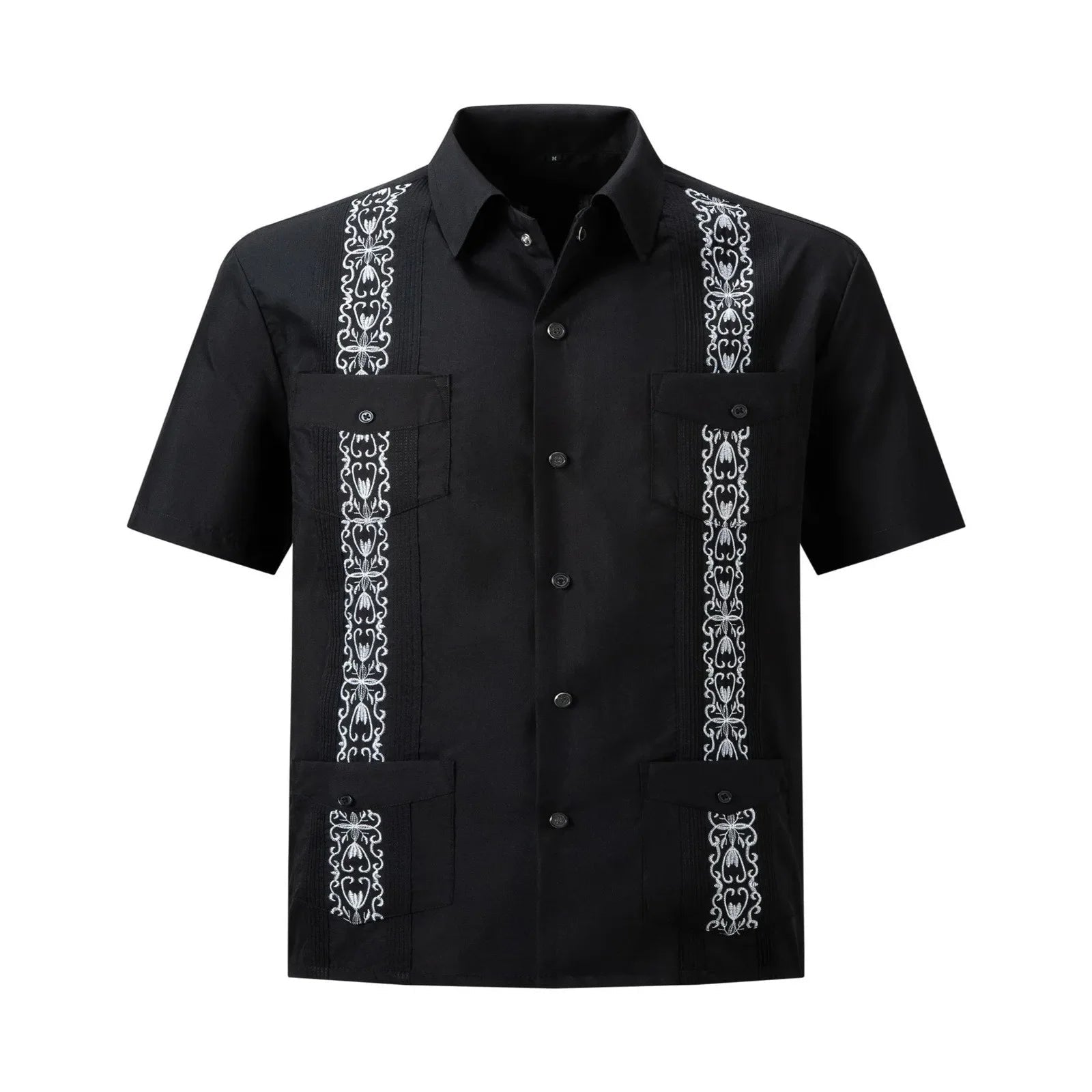 Chemise Guayabera Homme 4 Poches Manches Courtes Brodée - Chemises pour Homme - BDM Beauty & Fashion Intl.
