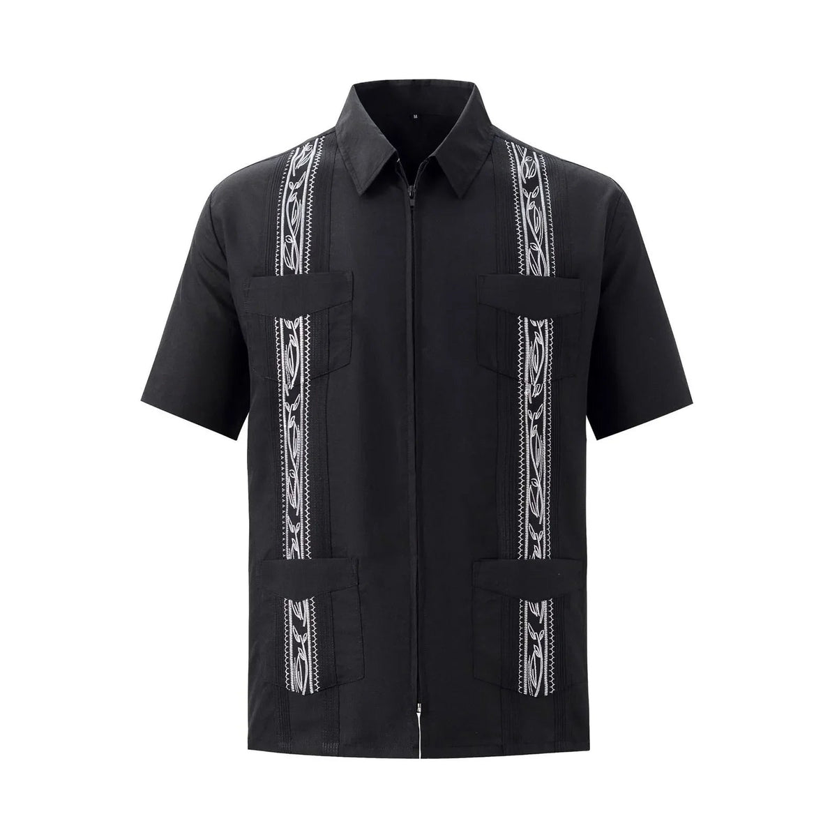 Chemise Guayabera Homme Fermeture Éclair 4 Poches Brodée - Chemises pour Homme - BDM Beauty & Fashion Intl.