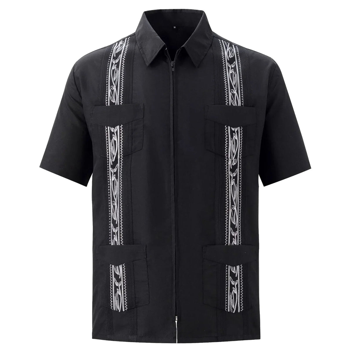 Chemise Guayabera Homme Fermeture Éclair 4 Poches Brodée - Chemises pour Homme - BDM Beauty & Fashion Intl.