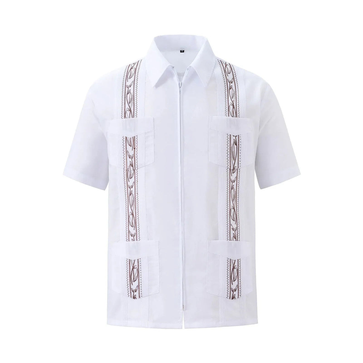 Chemise Guayabera Homme Fermeture Éclair 4 Poches Brodée - Chemises pour Homme - BDM Beauty & Fashion Intl.
