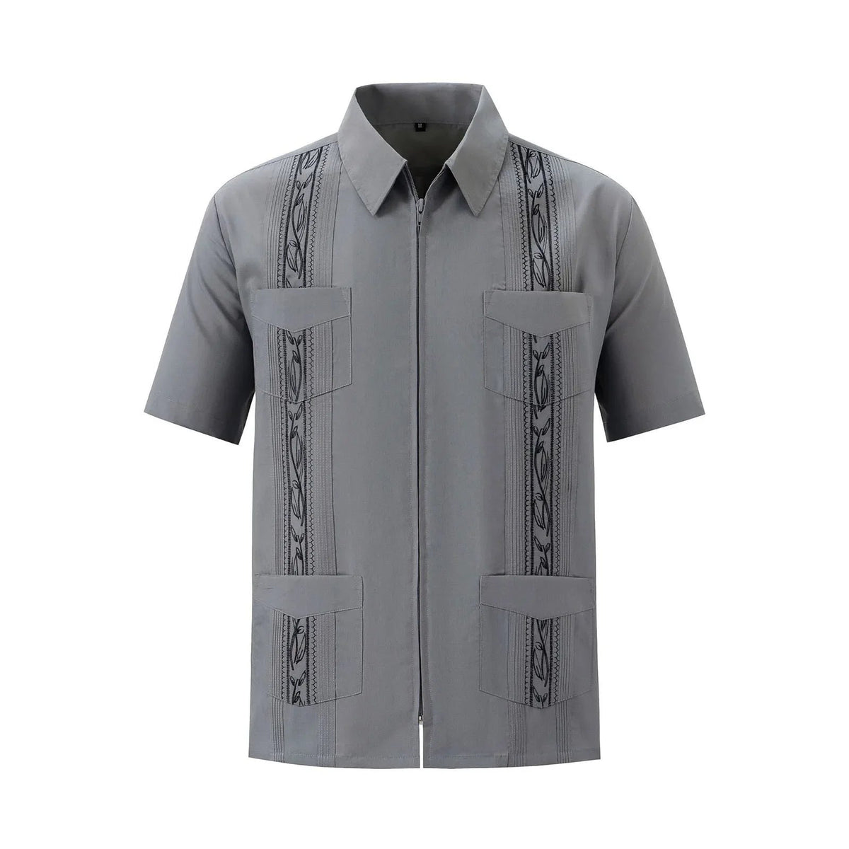 Chemise Guayabera Homme Fermeture Éclair 4 Poches Brodée - Chemises pour Homme - BDM Beauty & Fashion Intl.