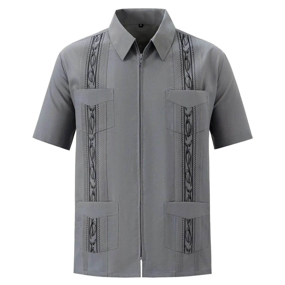 Chemise Guayabera Homme Fermeture Éclair 4 Poches Brodée - Chemises pour Homme - BDM Beauty & Fashion Intl.