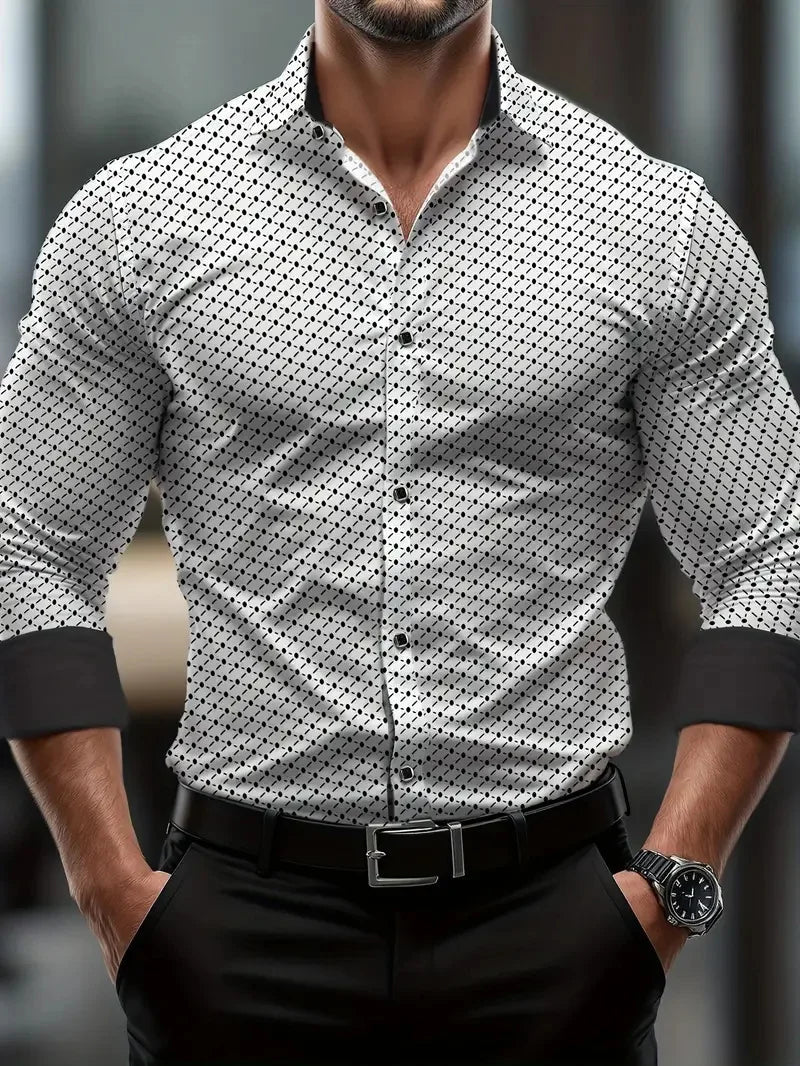 Chemise Homme Manches Longues Soie & Bambou – Casual Élégante - Chemise Homme - BDM Beauty & Fashion Intl.