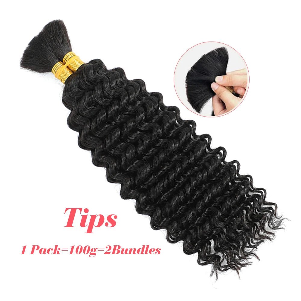 Cheveux Brésiliens Deep Wave Bulk Boho Crochet 100% - Extensions Cheveux - BDM Beauty & Fashion Intl.