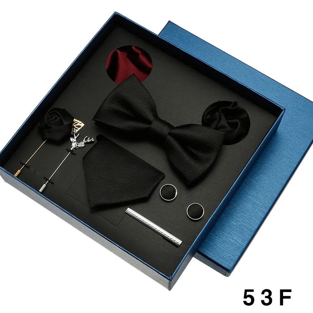 Coffret Cravate Homme – Cravate en Soie + Pochette + Boutons de Manchette | Ensemble Cadeau Élégant Mariage & Business 2025 - Coffret Cravate Homme - BDM Beauty & Fashion Intl.