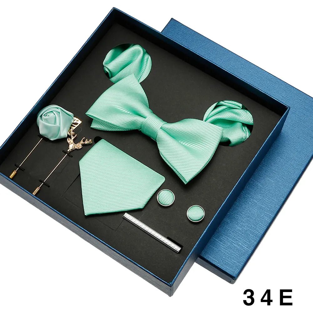 Coffret Cravate Homme – Cravate en Soie + Pochette + Boutons de Manchette | Ensemble Cadeau Élégant Mariage & Business 2025 - Coffret Cravate Homme - BDM Beauty & Fashion Intl.