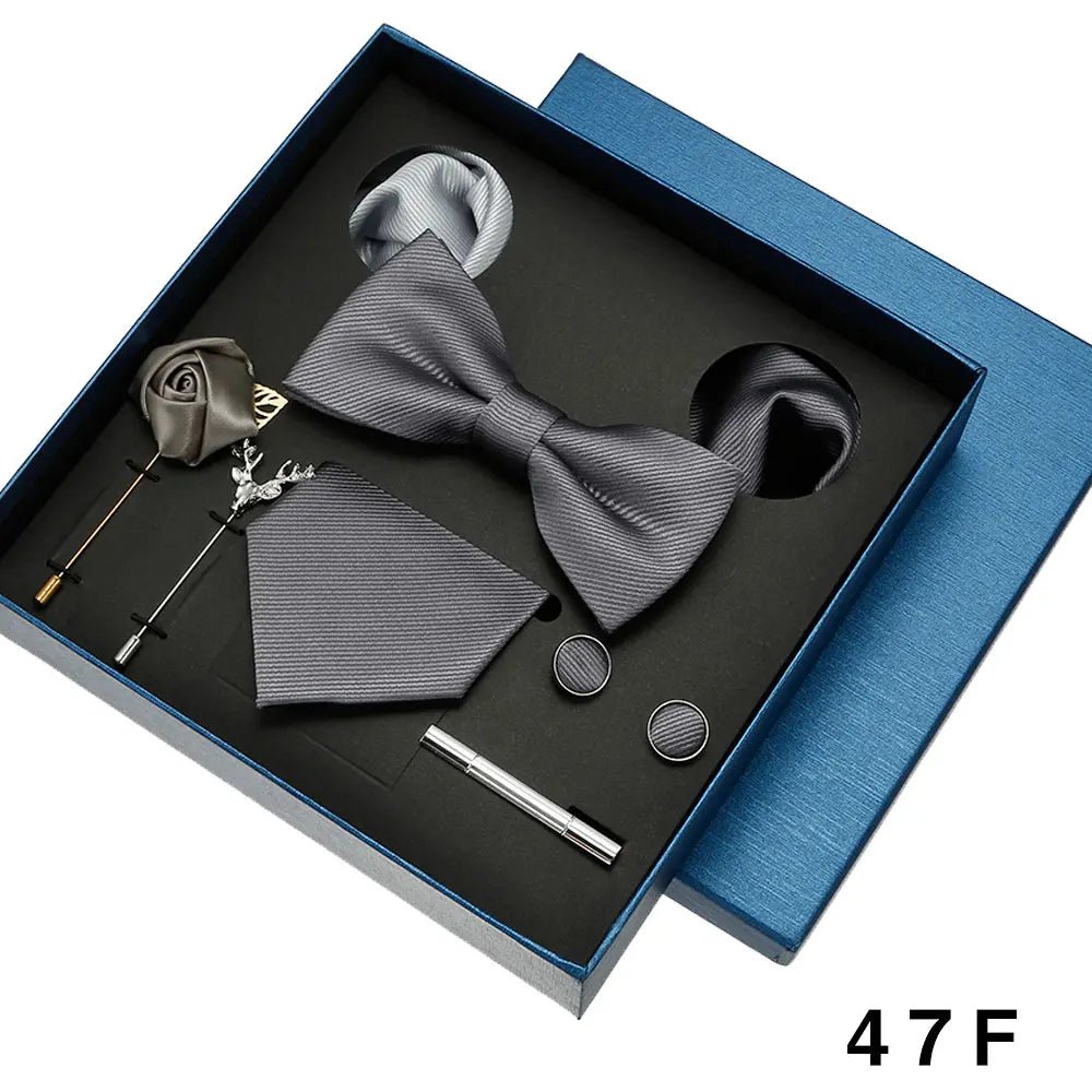 Coffret Cravate Homme – Cravate en Soie + Pochette + Boutons de Manchette | Ensemble Cadeau Élégant Mariage & Business 2025 - Coffret Cravate Homme - BDM Beauty & Fashion Intl.