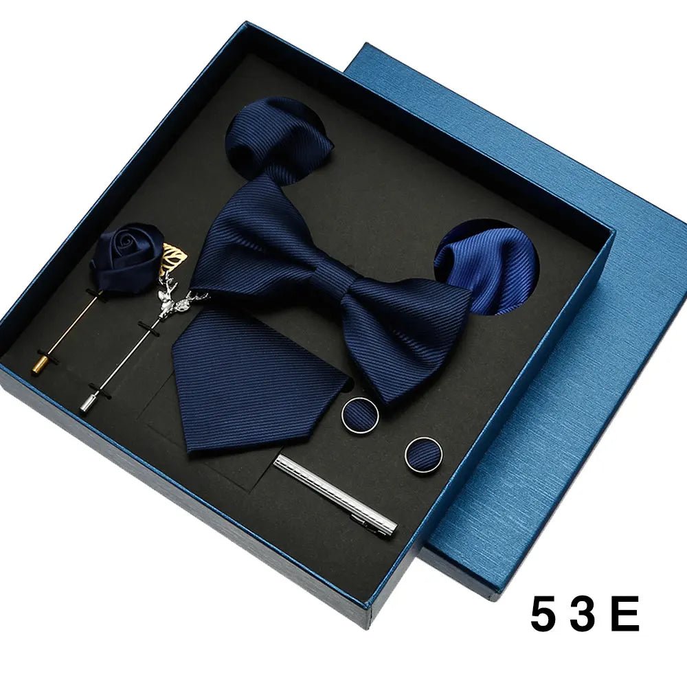 Coffret Cravate Homme – Cravate en Soie + Pochette + Boutons de Manchette | Ensemble Cadeau Élégant Mariage & Business 2025 - Coffret Cravate Homme - BDM Beauty & Fashion Intl.