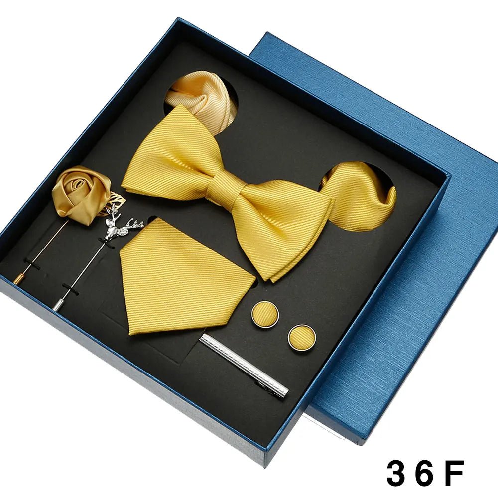 Coffret Cravate Homme – Cravate en Soie + Pochette + Boutons de Manchette | Ensemble Cadeau Élégant Mariage & Business 2025 - Coffret Cravate Homme - BDM Beauty & Fashion Intl.