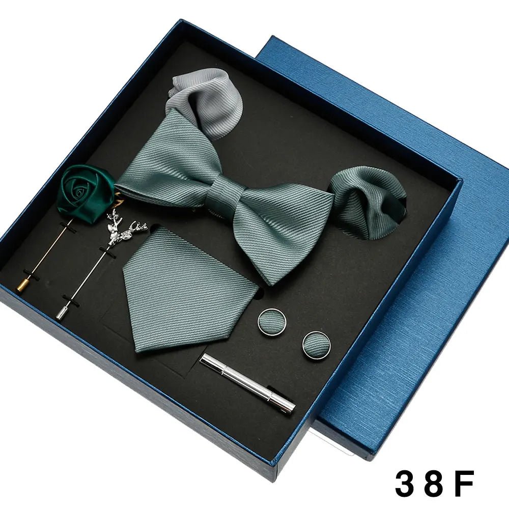 Coffret Cravate Homme – Cravate en Soie + Pochette + Boutons de Manchette | Ensemble Cadeau Élégant Mariage & Business 2025 - Coffret Cravate Homme - BDM Beauty & Fashion Intl.
