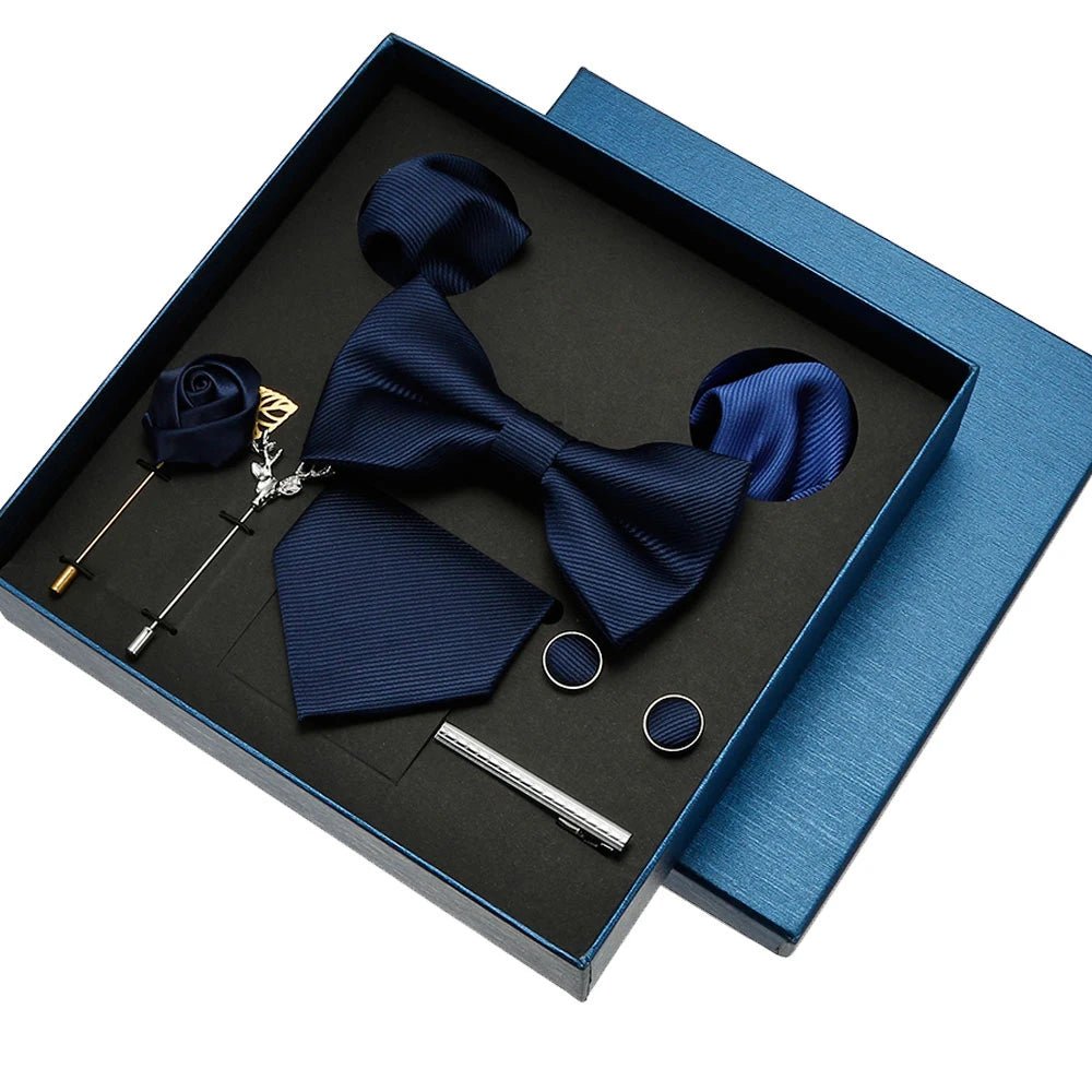 Coffret Cravate Homme – Cravate en Soie + Pochette + Boutons de Manchette | Ensemble Cadeau Élégant Mariage & Business 2025 - Coffret Cravate Homme - BDM Beauty & Fashion Intl.