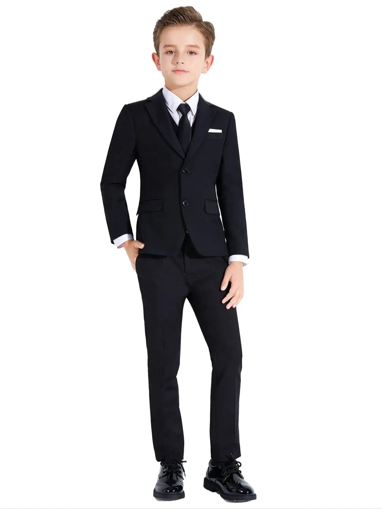 Costume Garçon 5 Pièces – Costume Slim Fit Élégant pour Mariage, Cérémonie & École | Ensemble Chemise, Veste, Pantalon, Cravate - Costume Garçon - BDM Beauty & Fashion Intl.