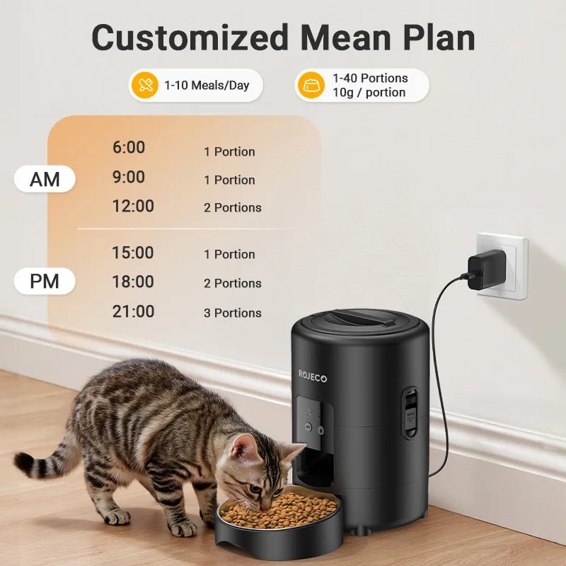 Distributeur Automatique Intelligent pour Animaux 2L – WiFi App Control | Gamelle Connectée pour Chats & Chiens, Programmable & Anti - Bourrage - Distributeur Automatique pour Animaux - BDM Beauty & Fashion Intl.