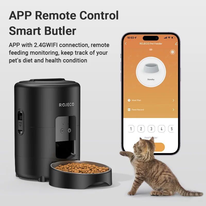 Distributeur Automatique Intelligent pour Animaux 2L – WiFi App Control | Gamelle Connectée pour Chats & Chiens, Programmable & Anti - Bourrage - Distributeur Automatique pour Animaux - BDM Beauty & Fashion Intl.