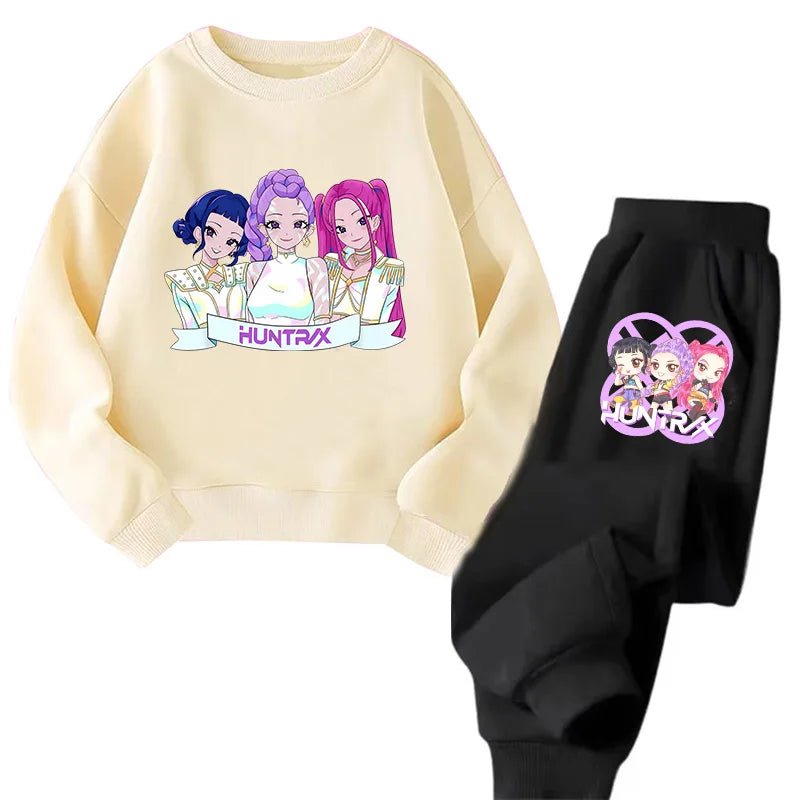 Ensemble Sweat + Pantalon Enfant – Kawaii Cartoon K - Pop | Hoodie Chaud & Jogging Confort | Filles & Garçons - Ensemble hoodie + pantalon enfant / Kids Cartoon Tracksuit Set - BDM Beauty & Fashion Intl.