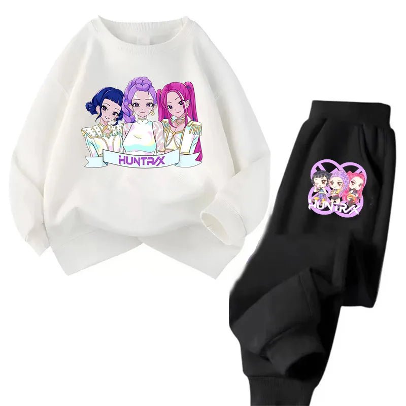 Ensemble Sweat + Pantalon Enfant – Kawaii Cartoon K - Pop | Hoodie Chaud & Jogging Confort | Filles & Garçons - Ensemble hoodie + pantalon enfant / Kids Cartoon Tracksuit Set - BDM Beauty & Fashion Intl.